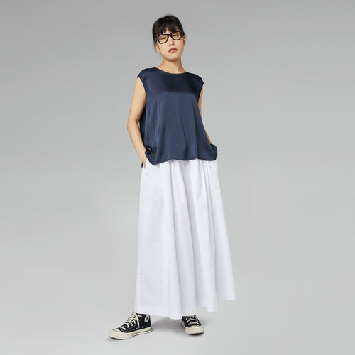TOP IN RASO MISTO RAYON MARRONE