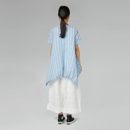 POLKA DOTS TROUSERS IN COTTON FABRIC WHITE