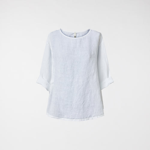 LEINENBLUSE WEISS