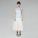 TOP CUELLO REDONDO DE SATÉN RAYÓN BLANCO