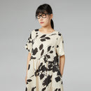 ROBE EN TISSU MÉLANGÉ VISCOSE AVEC IMPRIMÉ FLORAL