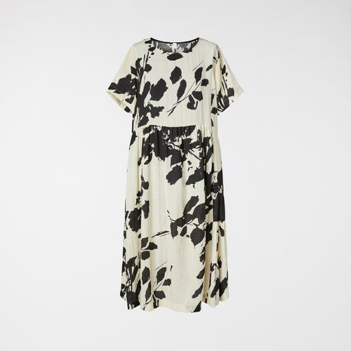 ROBE EN TISSU MÉLANGÉ VISCOSE AVEC IMPRIMÉ FLORAL