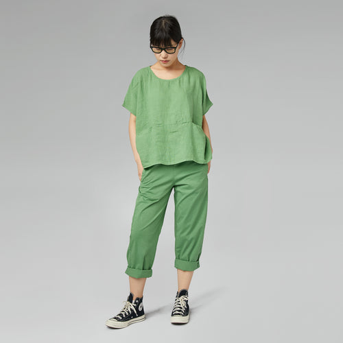 PANTALONES SIMPLES DE ALGODÓN BEIGE