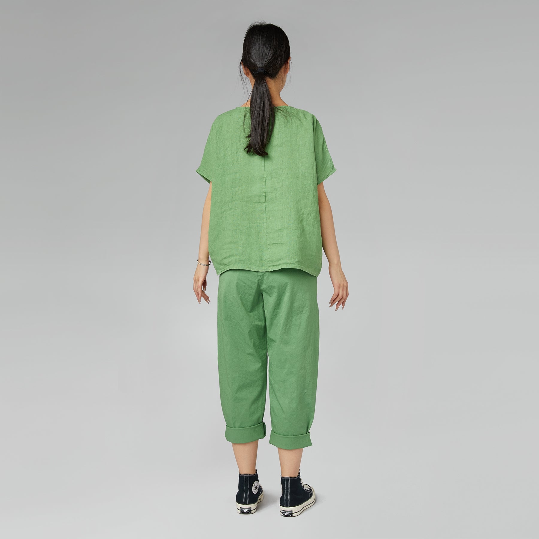 PANTALON COUPE CLASSIQUE EN TISSU DE COTON NOIR