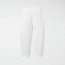 REGULAR FIT TROUSERS IN COTTON FABRIC WHITE