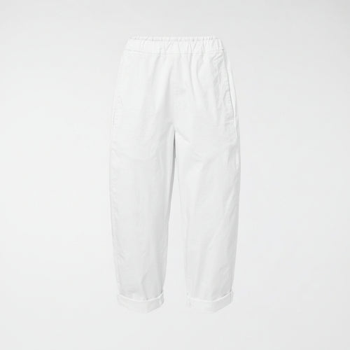 REGULAR FIT TROUSERS IN COTTON FABRIC WHITE