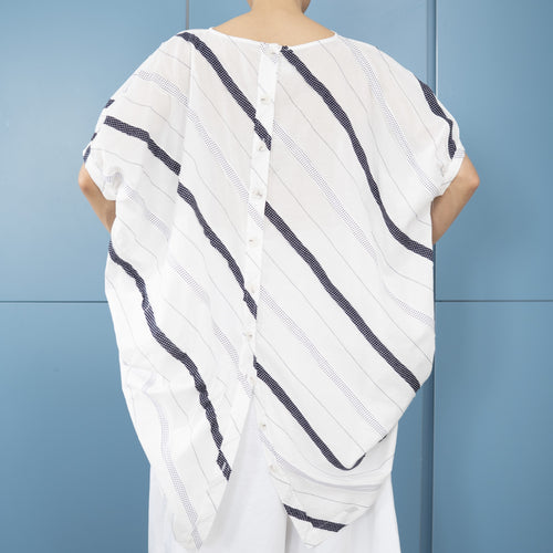 MAXI BLOUSE WITH APPLIED STRIPED PATTERN