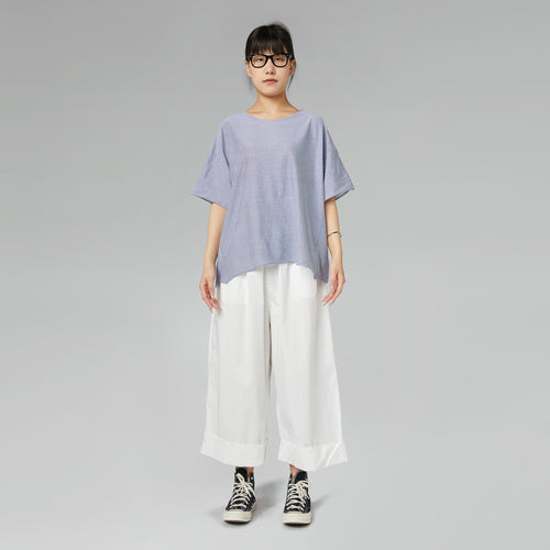 T-SHIRT EN COTON À FINES RAYURES