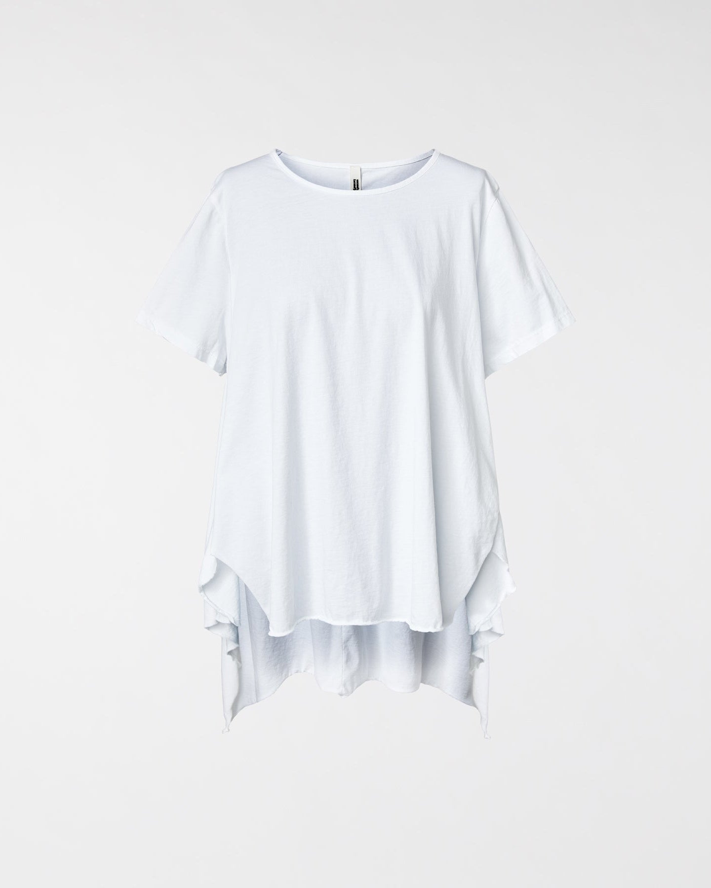 LONG BACK COTTON T-SHIRT WHITE