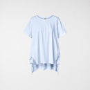 T-SHIRT LONG DOS EN COTON BLEU CIEL