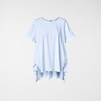 T-SHIRT LONG DOS EN COTON BLEU CIEL
