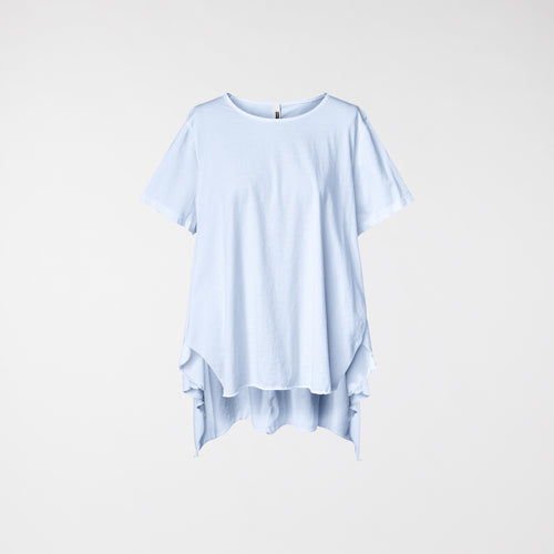 T-SHIRT LONG DOS EN COTON BLEU CIEL