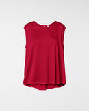 TOP IN RASO MISTO RAYON ROSSO