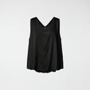 TOP EN MEZCLA DE RAYÓN SATINADO CON CUELLO EN V NEGRO