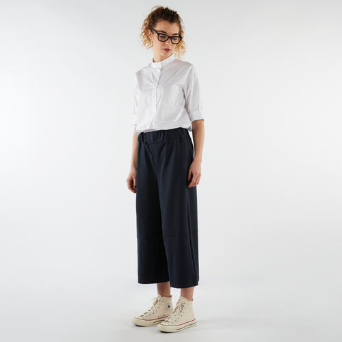 CULOTTE TROUSERS IN STRETCH COTTON BLACK