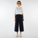 CULOTTE TROUSERS IN STRETCH COTTON BLACK