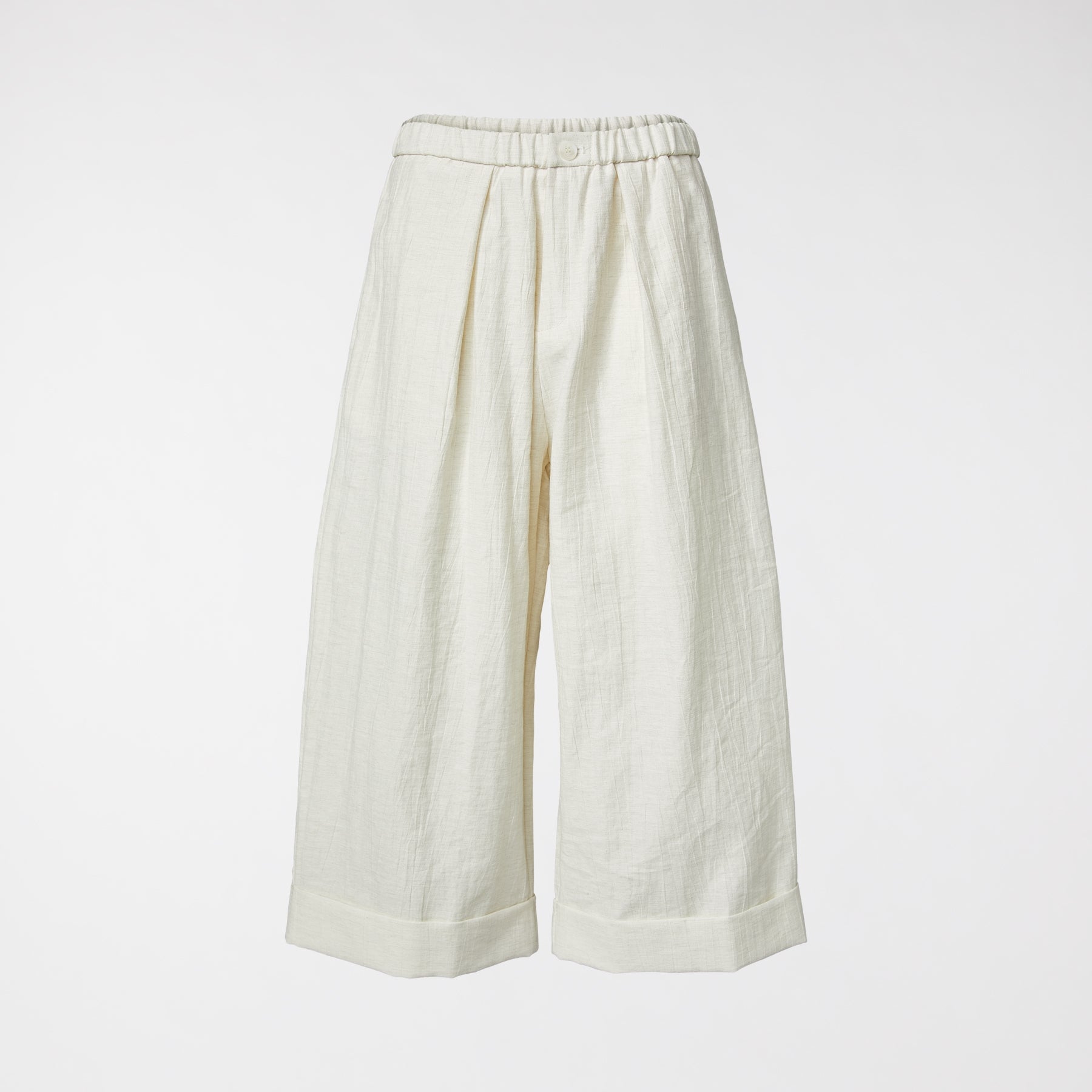 PANTALONES CON FRONTAL PLISADO BLANCO