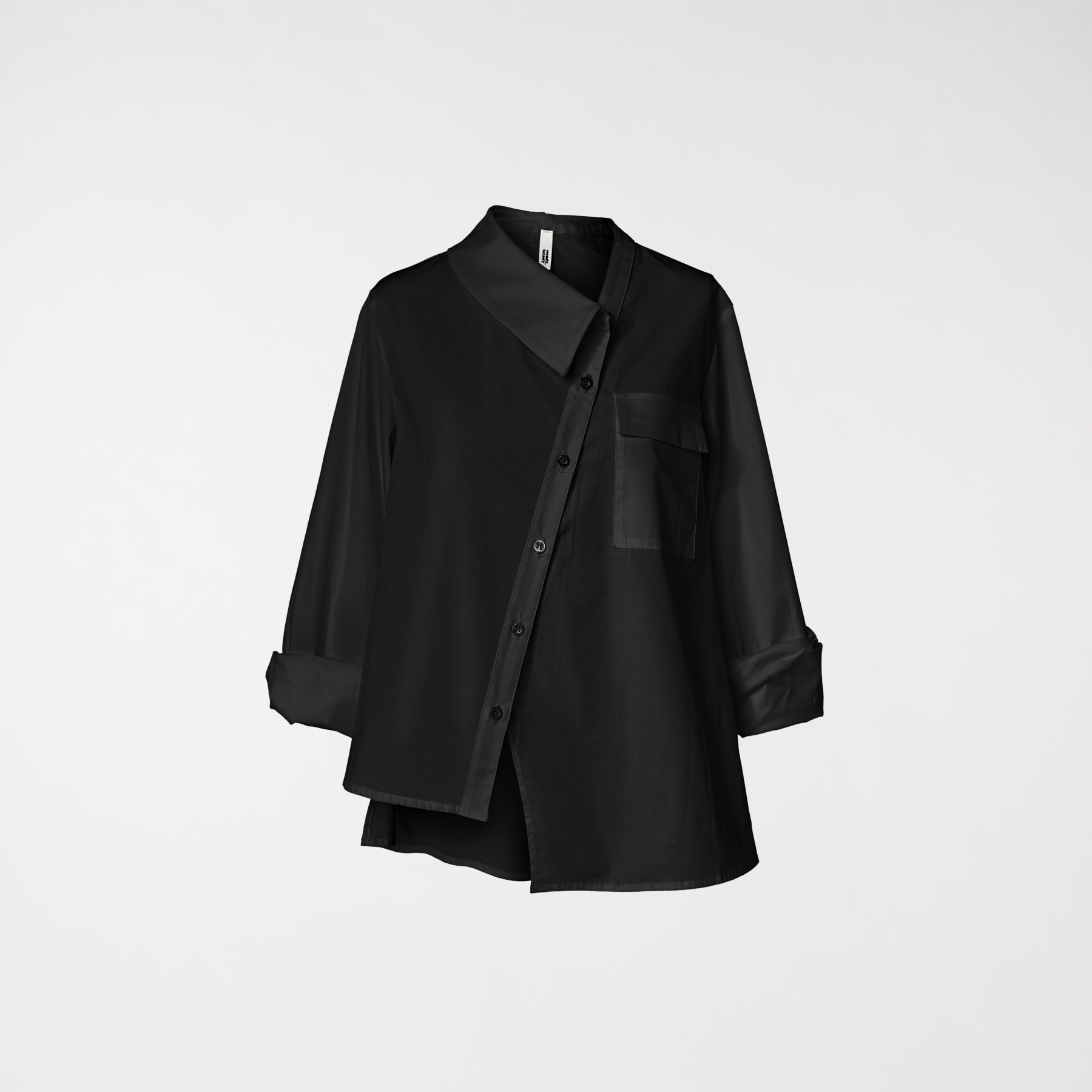 SHIRT WITH HALF COLLAR BLACK