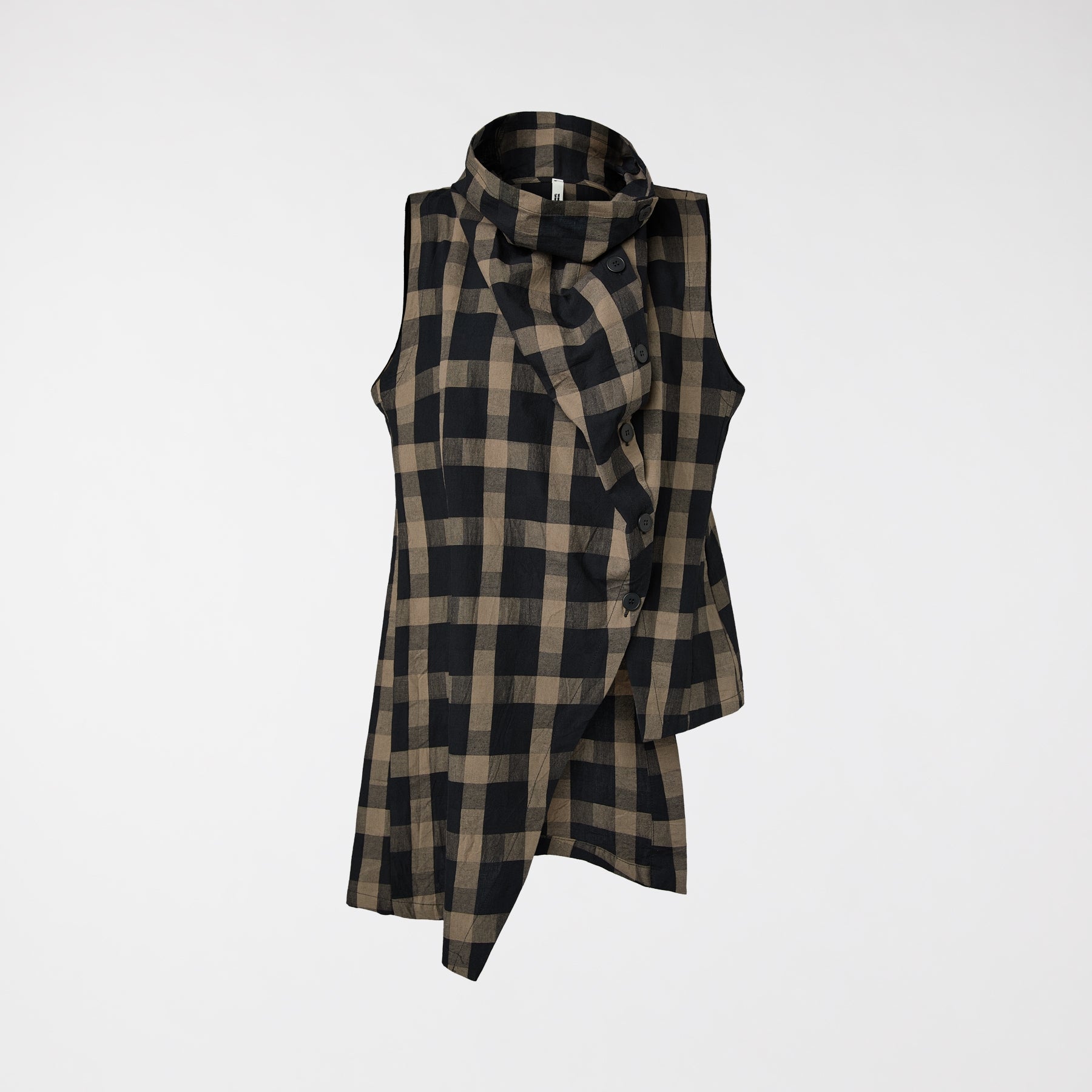 DECONSTRUCTED CHECKED VEST