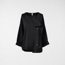 STRETCH COTTON CARDIGAN BLACK