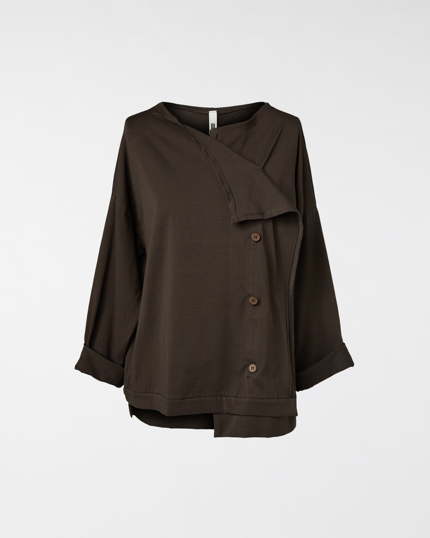 STRETCH COTTON CARDIGAN BROWN