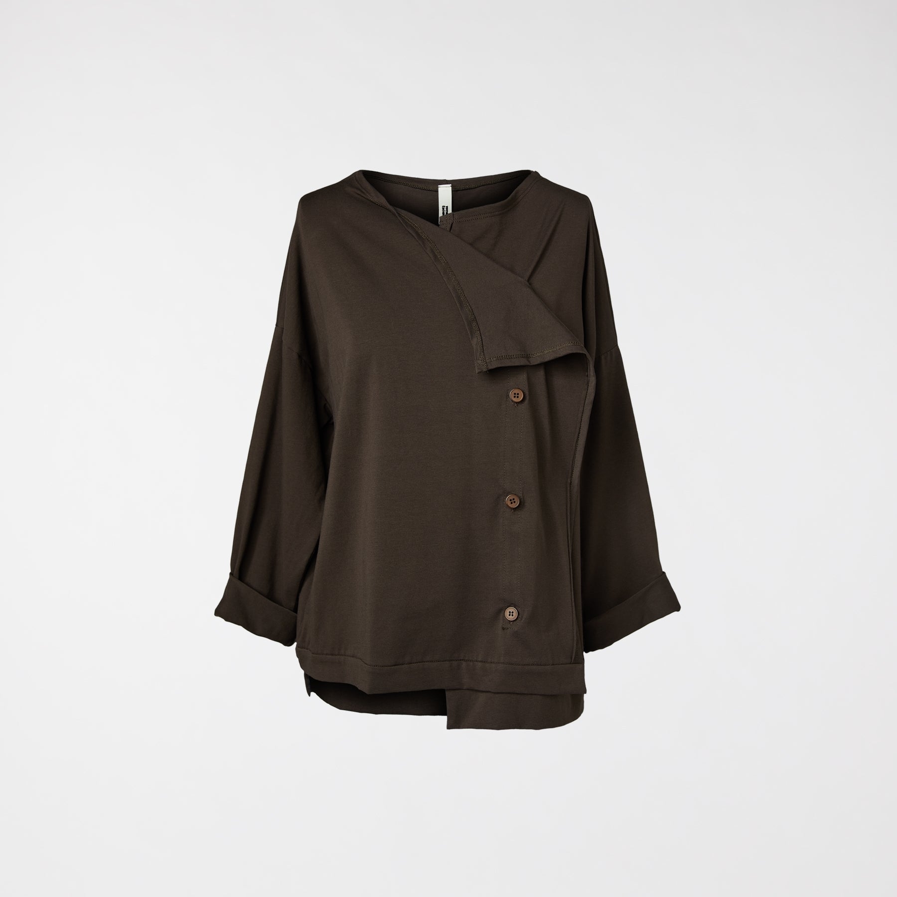 STRETCH COTTON CARDIGAN BROWN