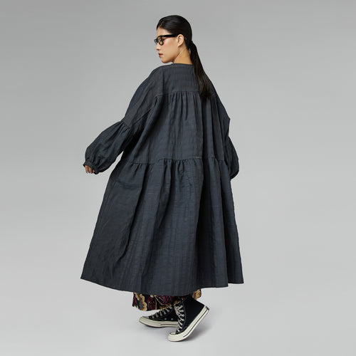 MAXI DRESS WITH BALLOON SLEEVES