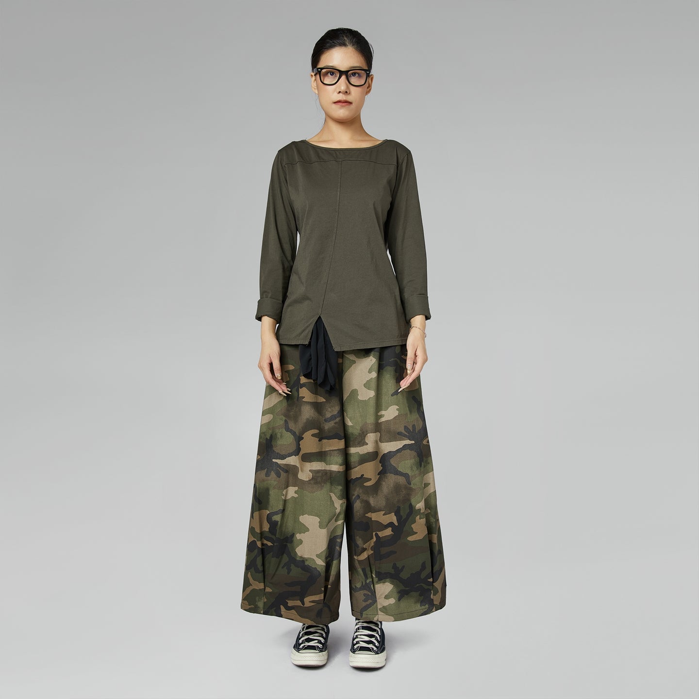 COTTON TROUSERS WITH MILITARY PATTERN
