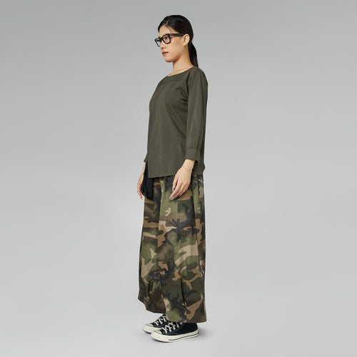 PANTALONI IN COTONE CON FANTASIA MILITARE