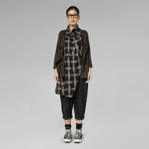 STRETCH COTTON CARDIGAN BROWN