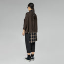 STRETCH COTTON CARDIGAN BROWN