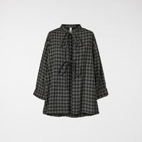 TARTAN BLOUSE WITH LACES