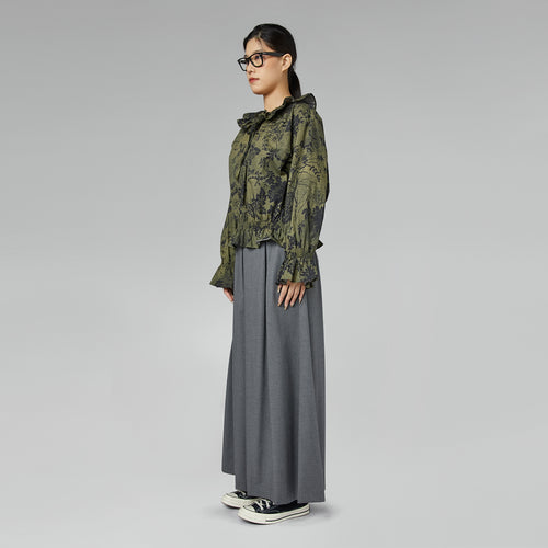 PRINTED BLOUSE WITH RUFFLES