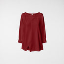 KOSZULKA BAWEŁNIANA Z ROZCIĘCIEM BORDOWA