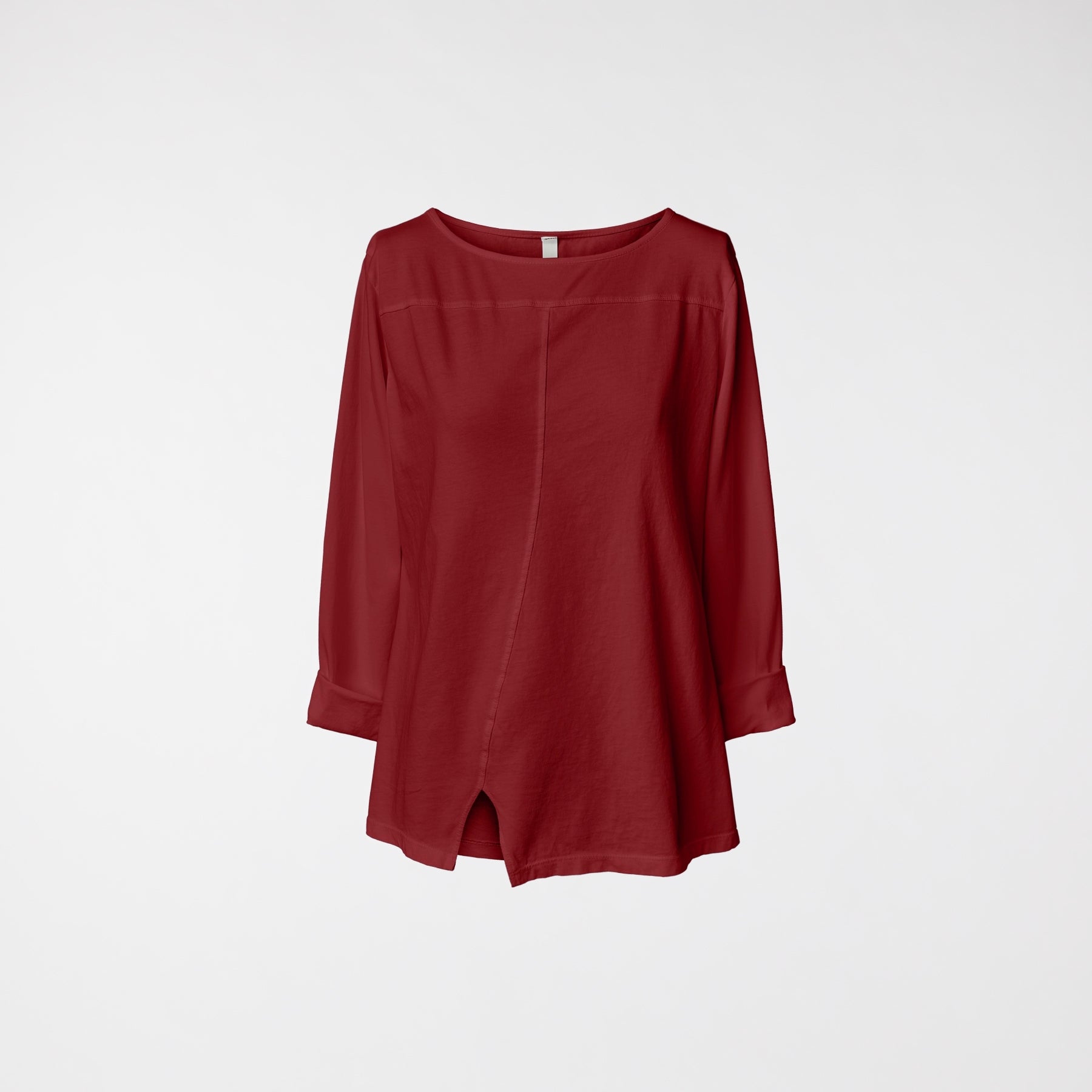 T-SHIRT IN COTONE CON SPACCO BORDEAUX