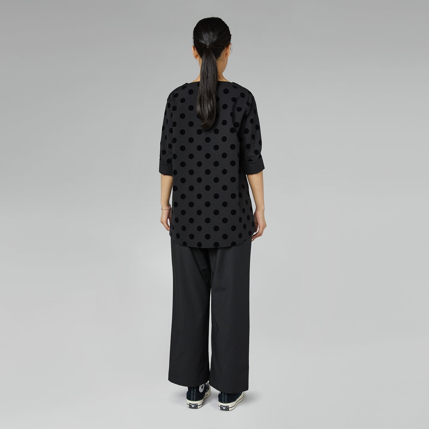 STRAIGHT FIT TROUSERS BLACK