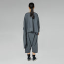 ASYMMETRIC BUBBLE SWEATSHIRT GRAY