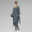 ASYMMETRIC BUBBLE SWEATSHIRT GRAY