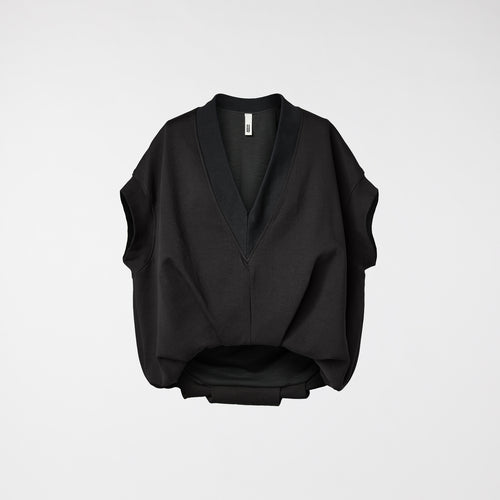 GILET/FELPA CON SCOLLO A V NERO