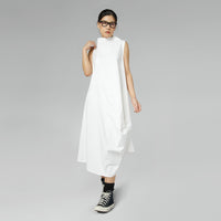 MILANO STITCH SLEEVELESS DRESS WHITE