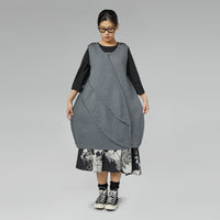 ABITO A PALLONCINO CON CUCITURE ESTERNE GRIGIO