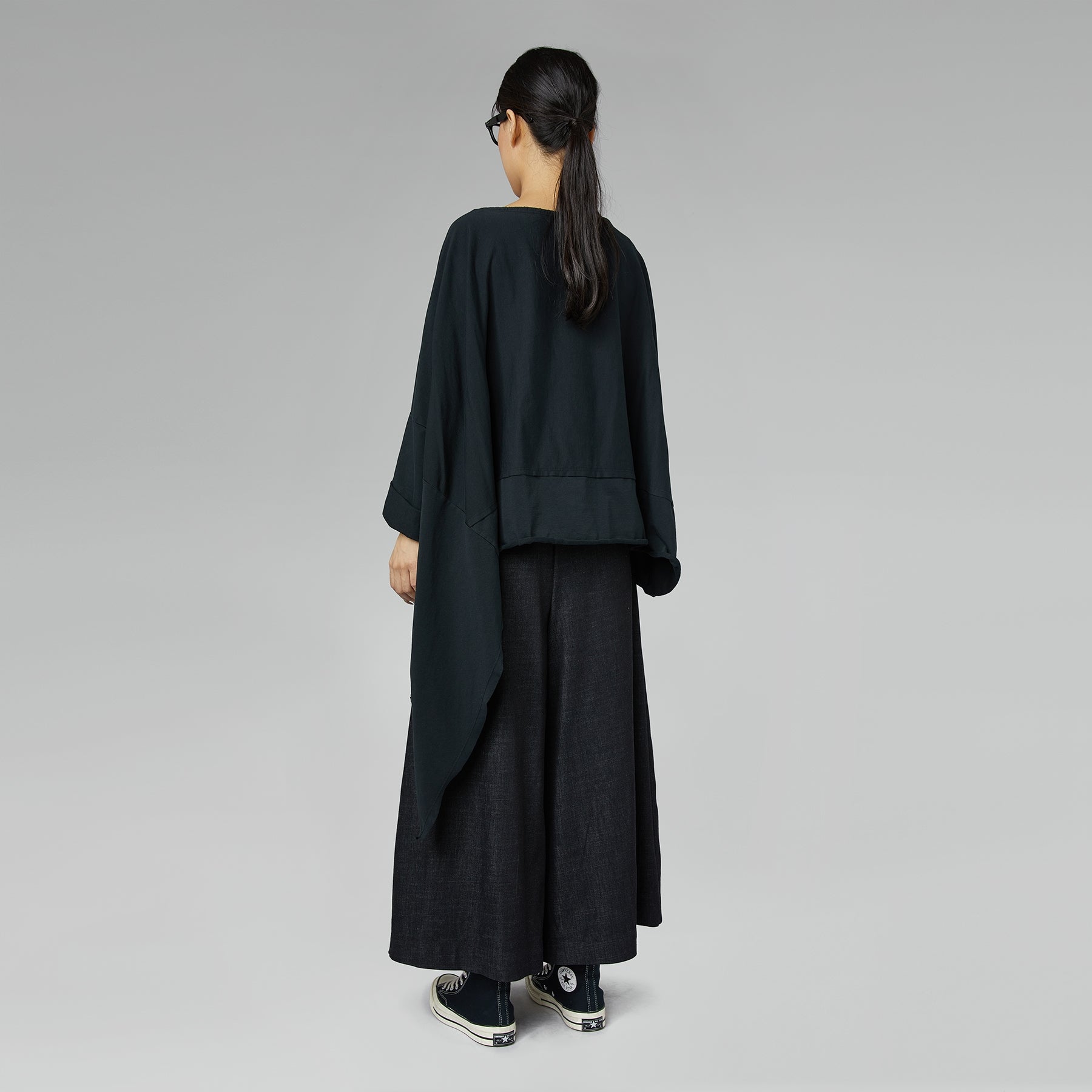 ASYMMETRIC BUBBLE SWEATSHIRT BLACK