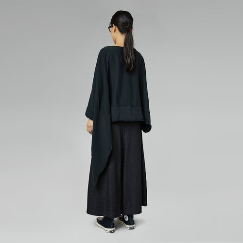 ASYMMETRIC BUBBLE SWEATSHIRT BLACK