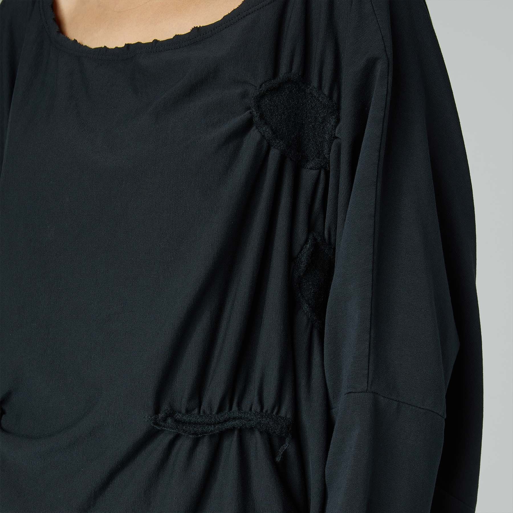 ASYMMETRIC BUBBLE SWEATSHIRT BLACK