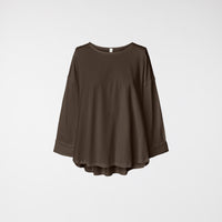 T-SHIRT CON PIEGHE SUL RETRO MARRONE