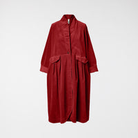 VELVET OVERCOAT BORDEAUX