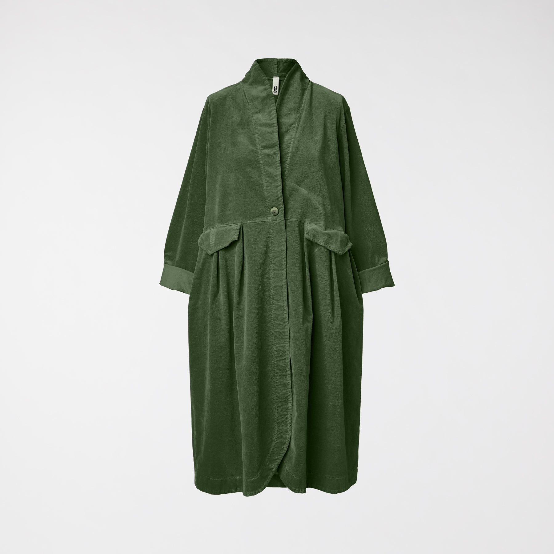 VELVET OVERCOAT MILITARY GREEN