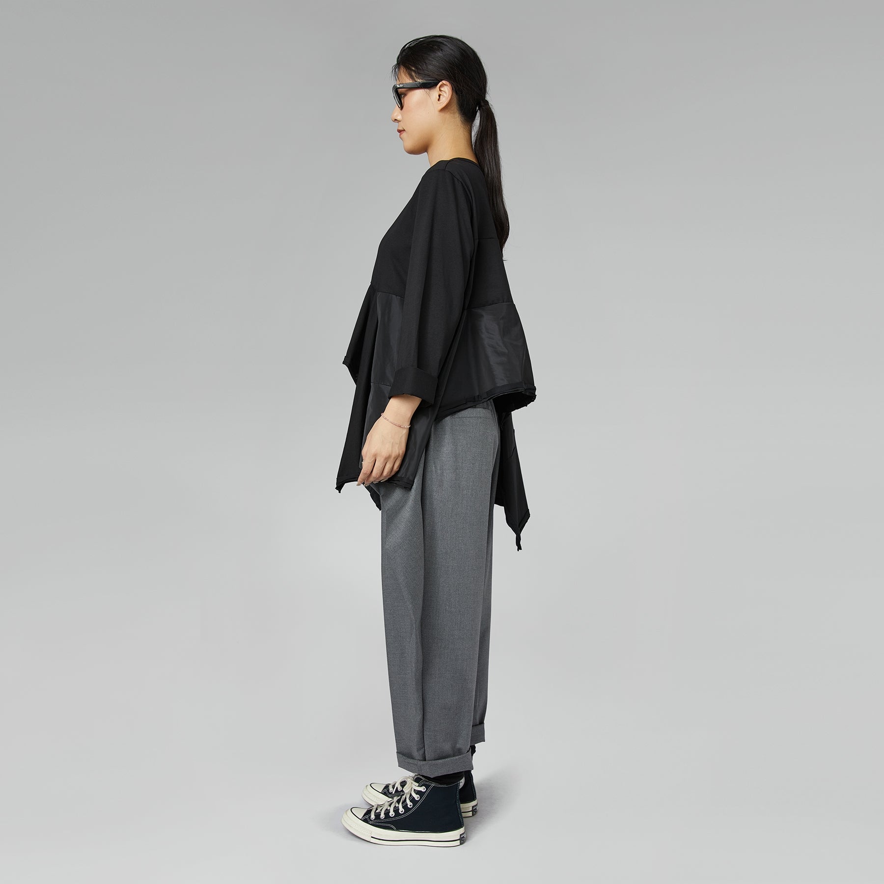 SPODNIE Z PANELI BOCZNYCH SZARE