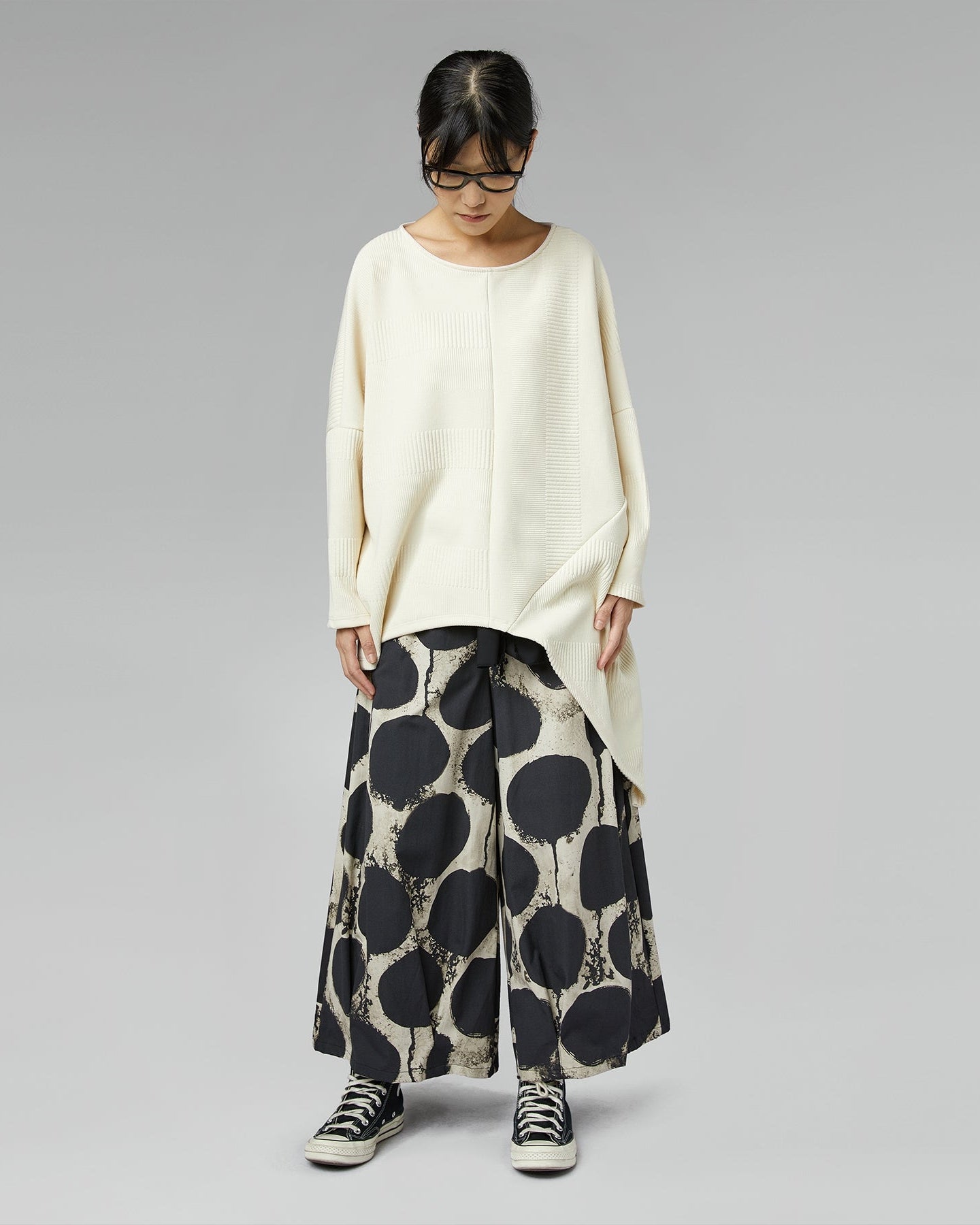 PANTALONI IN COTONE A POIS GRANDI