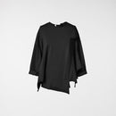 BLOUSE WITH KNITTED DETAILS BLACK